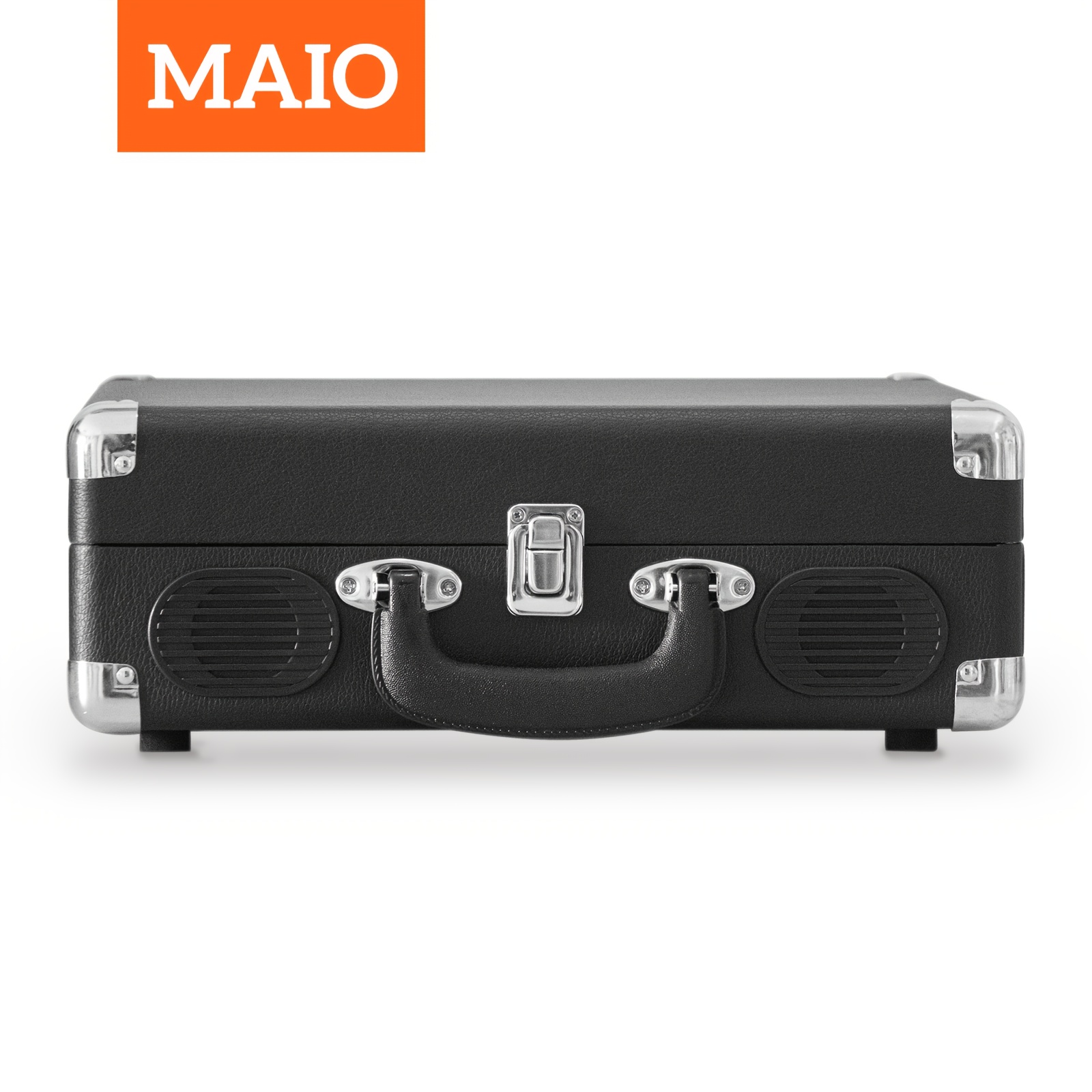 Image of Maio S100 3-speed 33/45/78rpm Vinyl Spinner With 2 Built-in Stereo Speakers, Retail Packaging, Record Size Converter