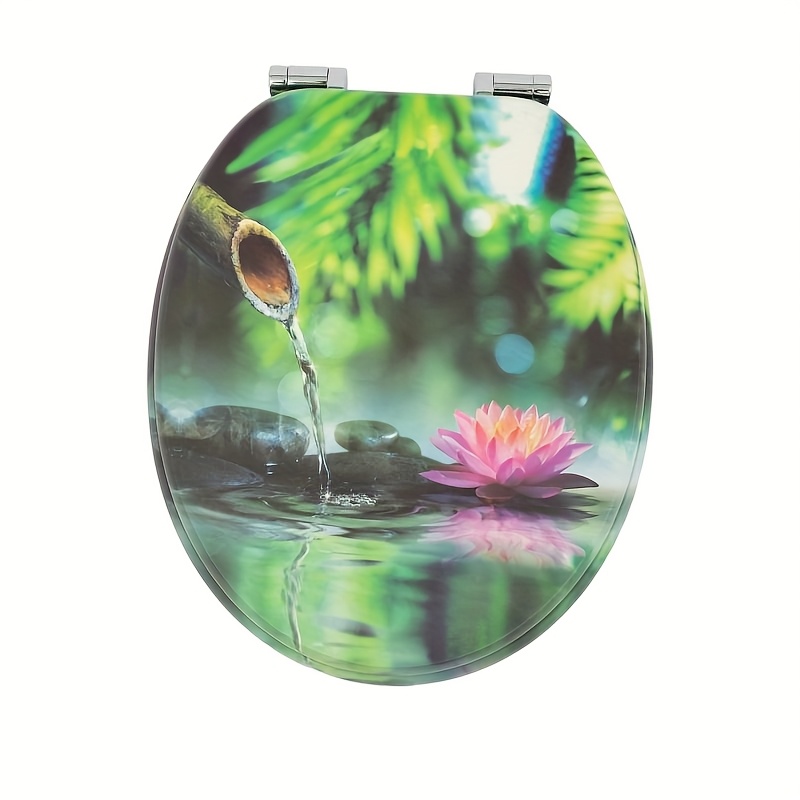 Toilet Seat, With Mechanism, Quick-release Function For , O-shaped Toilet Seat, With Adjustable Hinges, Wooden Toilet Seat, Sturdy Quality