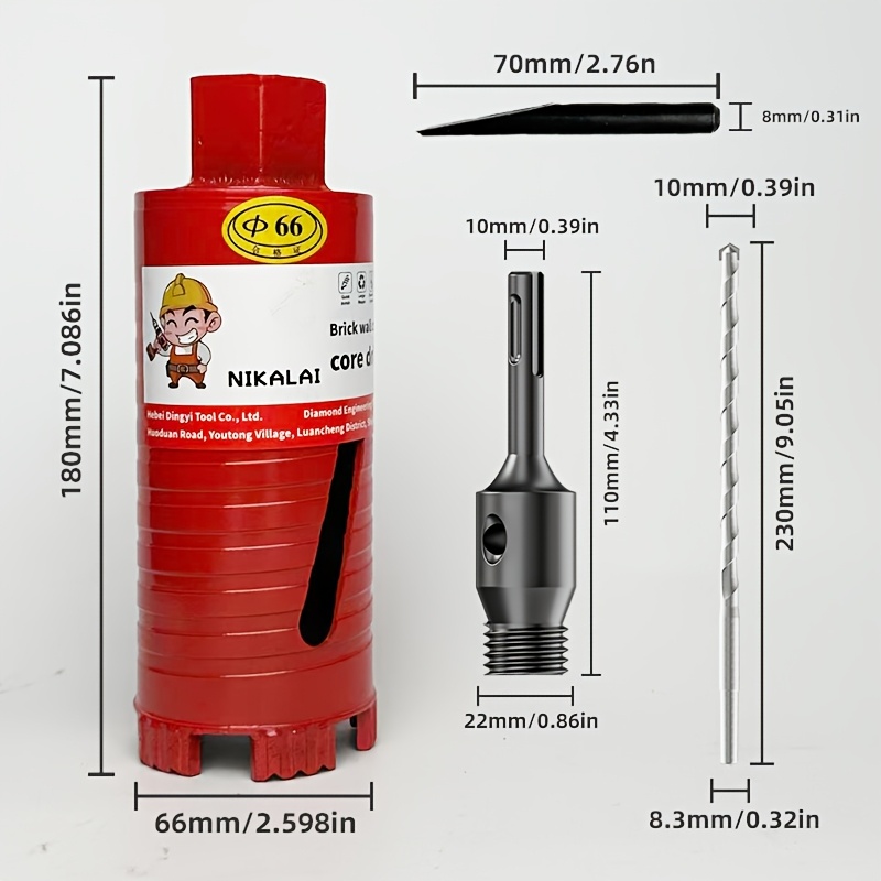 25/32/38/51/66/76/102 Heavy Duty Diamond Hole Saw Coring Water... product image 5