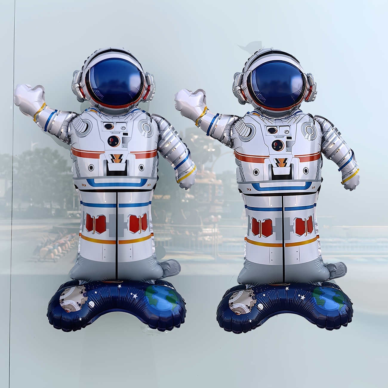 Image of 2pcs, Aluminum Foil Balloon, 35 Inches, Standing Astronaut, Great Holiday Gift, Holiday Event Decoration, School, Office, Furniture Placement, Halloween Decorations, Christmas Decorations