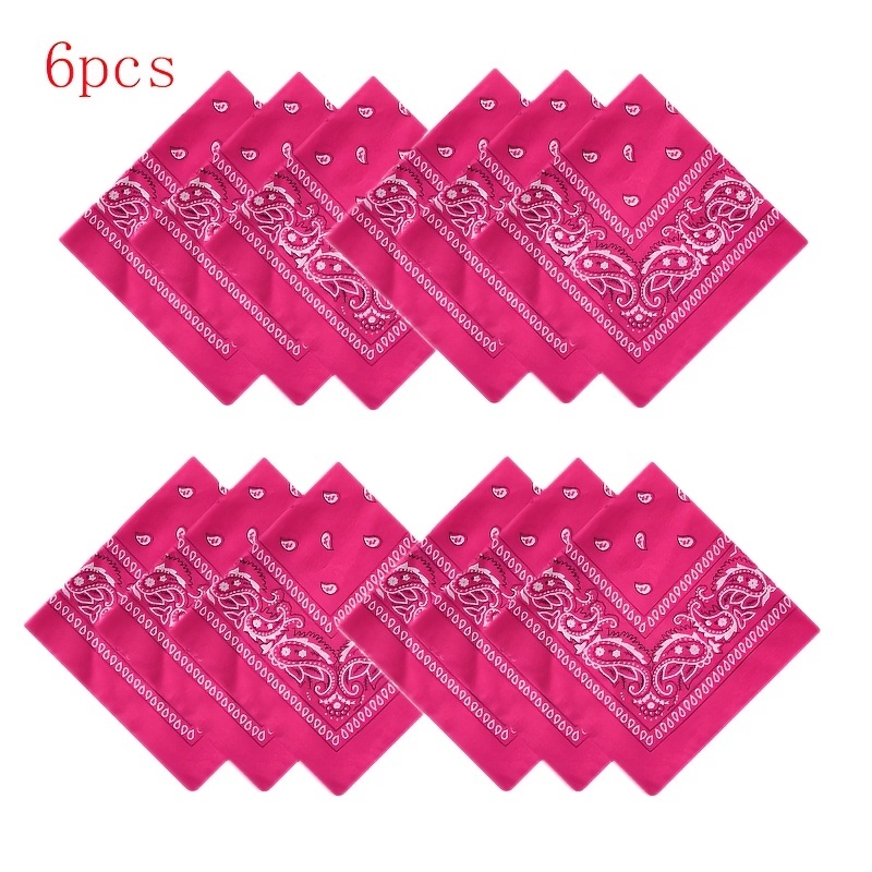 TEMU 6 foulards classiques rose à imprimé | Foulards de tête unisexes multi-, lavables à