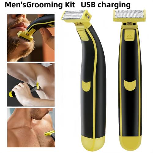 صورة العنصر ماكينة حلاقة كهربائية للرجال، ماكينة حلاقة قابلة للشحن عبر usb، طقم تجميل لإزالة ، ماكينة حلاقة كهربائية متعددة الوظائف للرجال، ماكينة تشذيب الجسم جافة/مبللة مع ماكينة تشذيب اللحية، لعيد الأب، هدية مثالية للحبيب