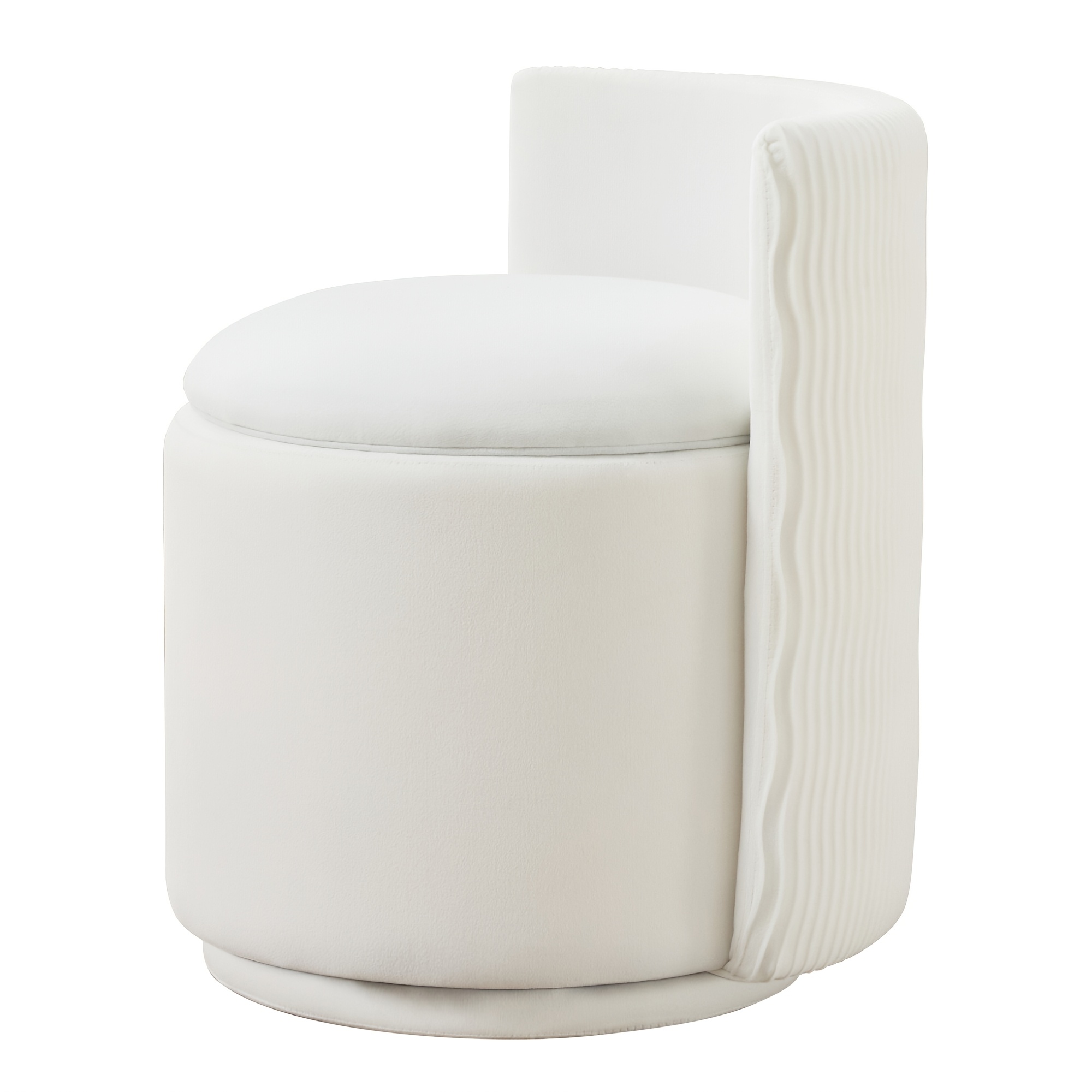 TEMU Chaise de en Velours avec Rangement, Chaise de Cosmétique Pivotante à avec , Petit Tabouret d'Accent à Assembler pour Chambre à Coucher,