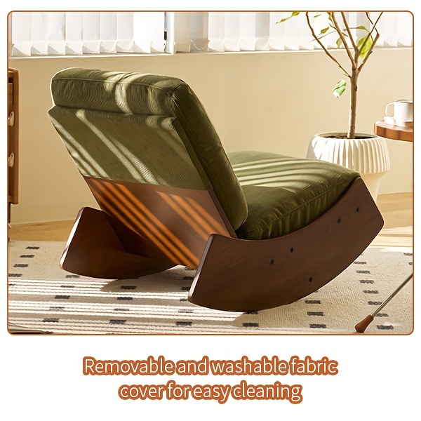 Comfortable Glider Rocking Chair, Upholstery Glider Chair, Accent Chair with Solid Wood Frame, Perfect for Multiple Settings Accent Reading Chair for Bedroom,Living Room