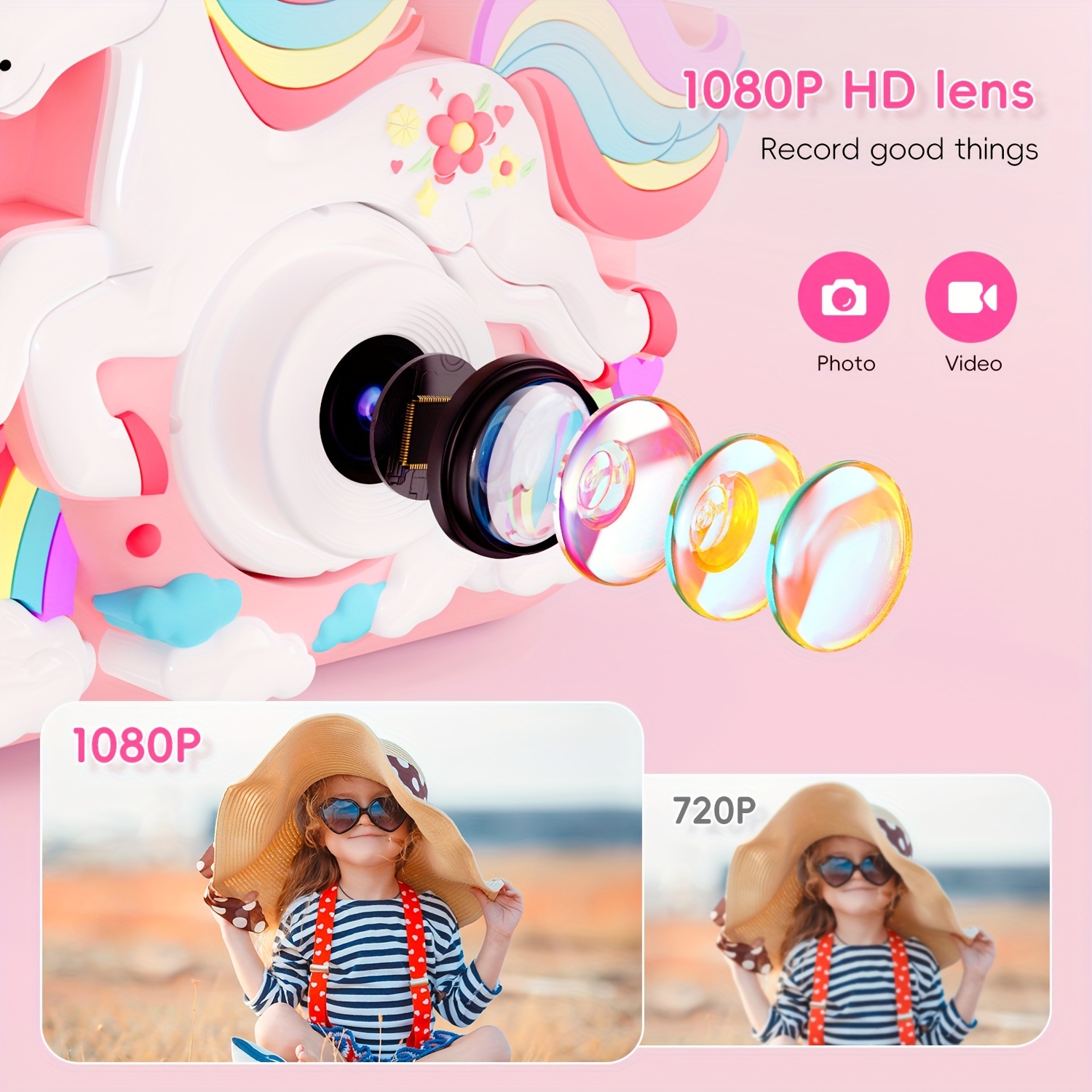  hd toy with ips screen protective cover perfect gift for boys girls ages 3 9 32gb sd card usb charging trick or treat christmas birthday details 4