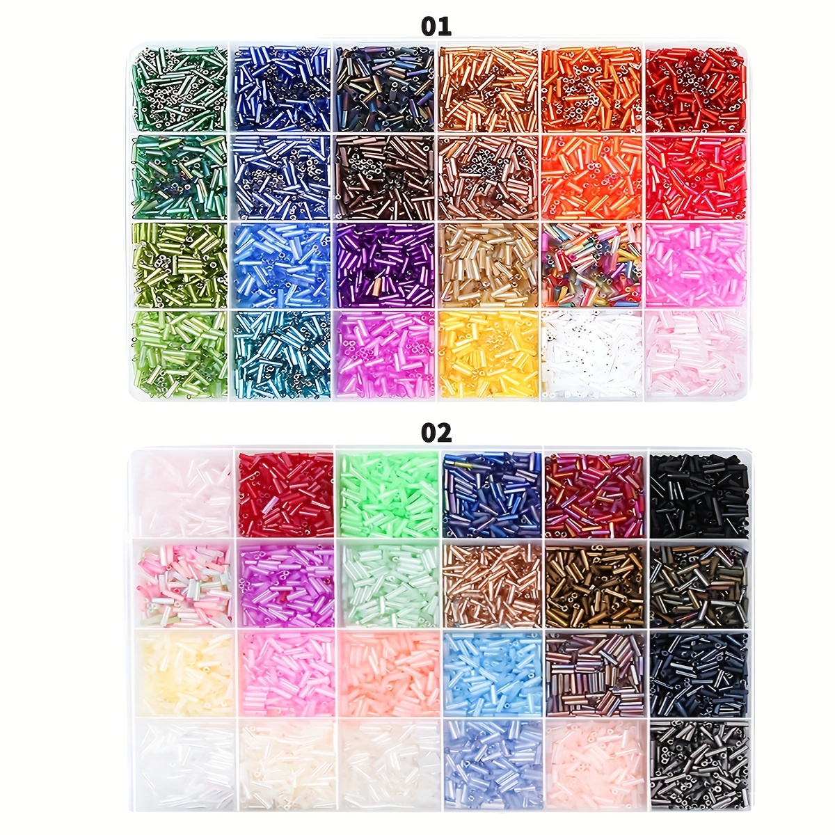 

Kit de Perles en Verre Bohémien - 2400/4800+ Perles Tubulaires Multicolores la de DIY, Bracelets & , Fournitures d'Artisanat