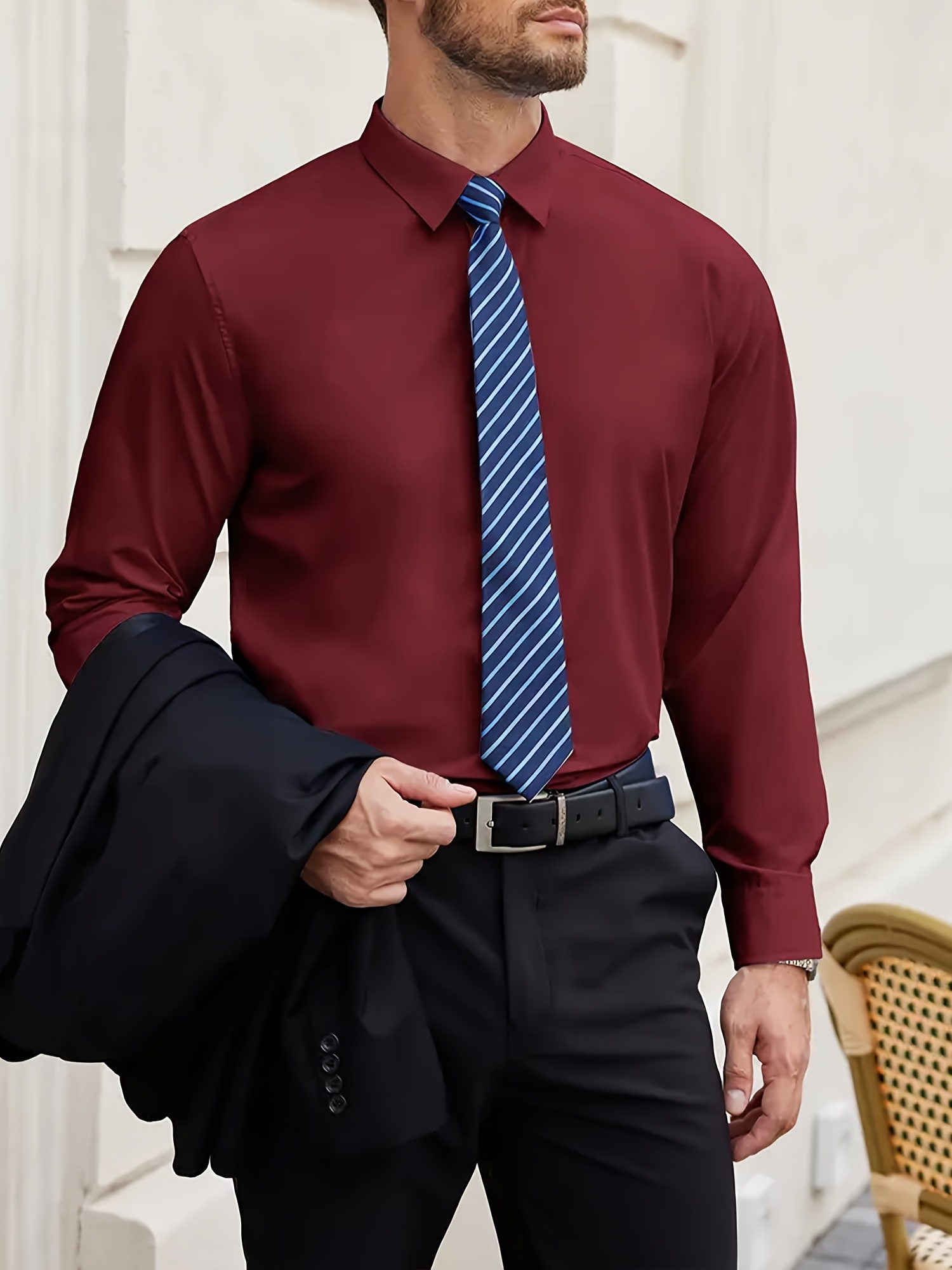 slim fit stretch dress shirts Tom - Slim Fit Tailored Stretch Dress Shirt - White main image 0