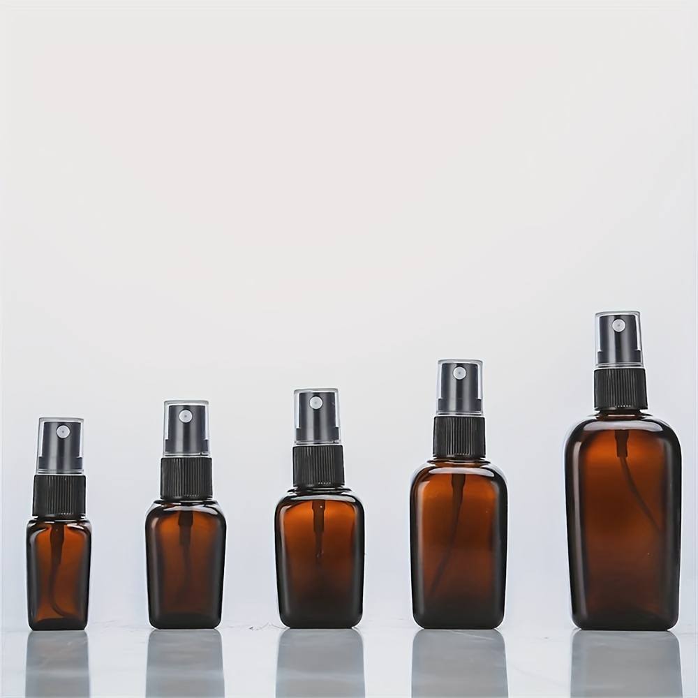 1pc Square Mini Perfume Spray Bottle Dark Brown Refillable Empty Bottle Portable Glass Split Bottle Travel Cosmetic Container With //50ml