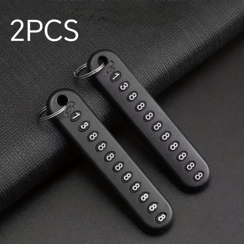 Image of 2pcs Key Anti-loss Set With Phone Number Tag, Keychain, Key Ring, Unisex Pendant, And Phone Number Tag Gift