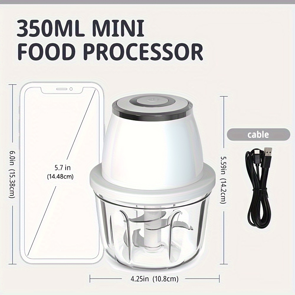 powerful 304 stainless steel portable electric food chopper processor 350ml mini usb wireless handheld garlic slicer for vegetables meat Product details 3
