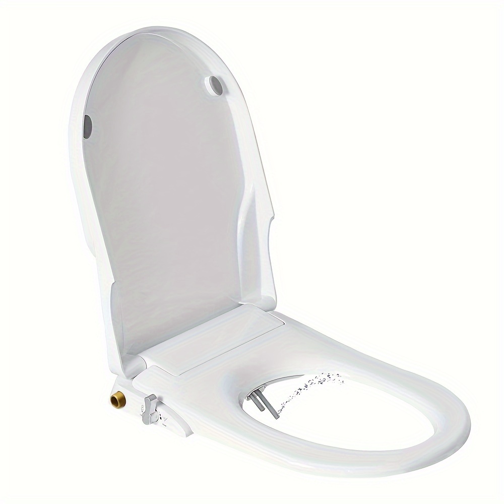 Toilet Seats Bidet With Non Electric Self Cleaning Dual Nozzles Separated Rear & Feminine Cleaning Spray, Soft Closed Toilet Seat Combined Toilet Bidet, Easy Diy Installation