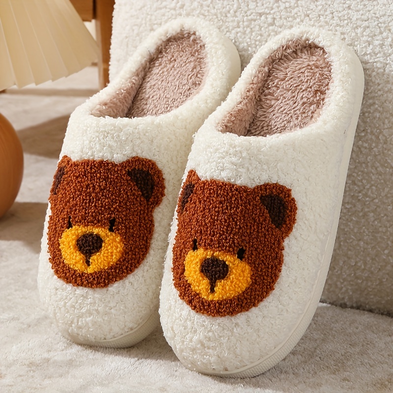 

Cozy Winter Slipper: Cute Bipbear Design, Soft Fleece, Non-slip Tpr Sole, Perfect For Indoor Use