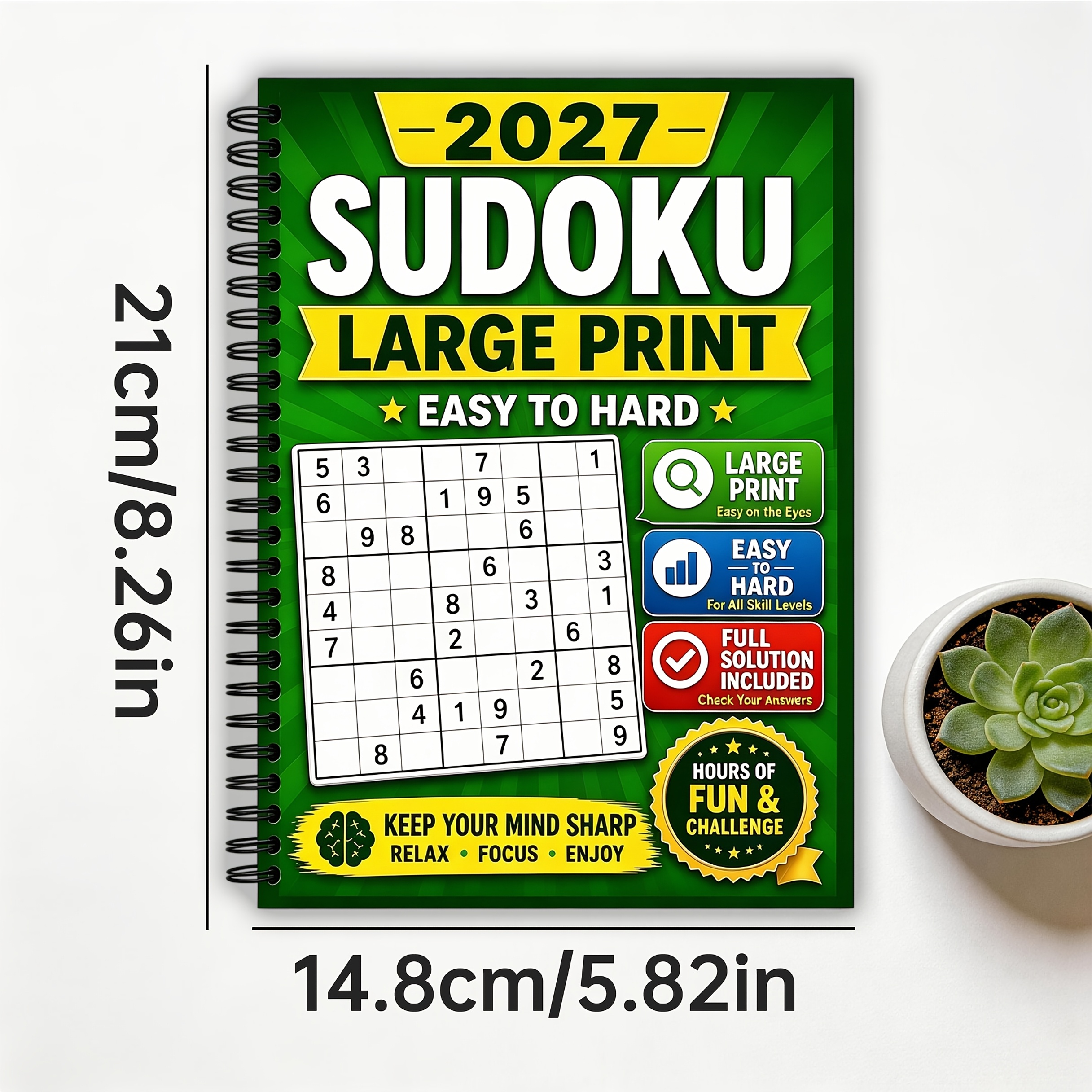 TEMU Sudoku Book For Adults - Large Print: Sudoku Puzzle Book - The Perfect Challenge For All Skill Levels