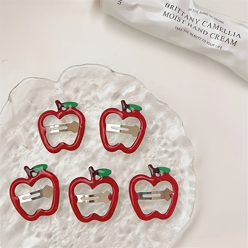 

5pcs Cute Candy Color Hollow Out Shaped Hair Side Clip, Fashion Hair Clip