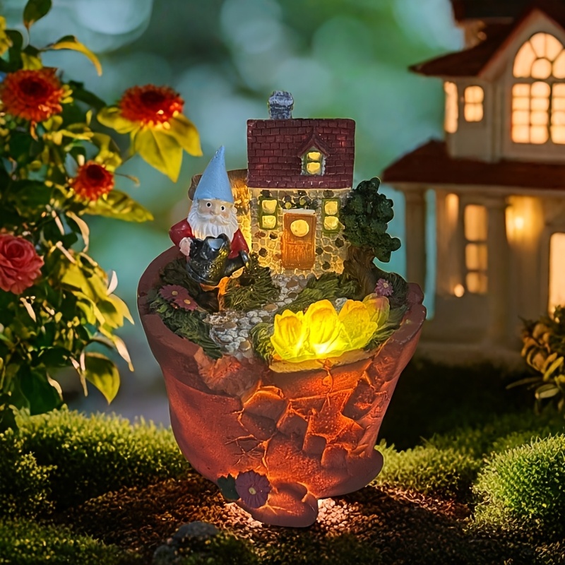 Mini-Feengartenhaus Mit Pilzdach – 12,7 Cm, Aus Robustem Harz, Handbemalt & Wetterfest