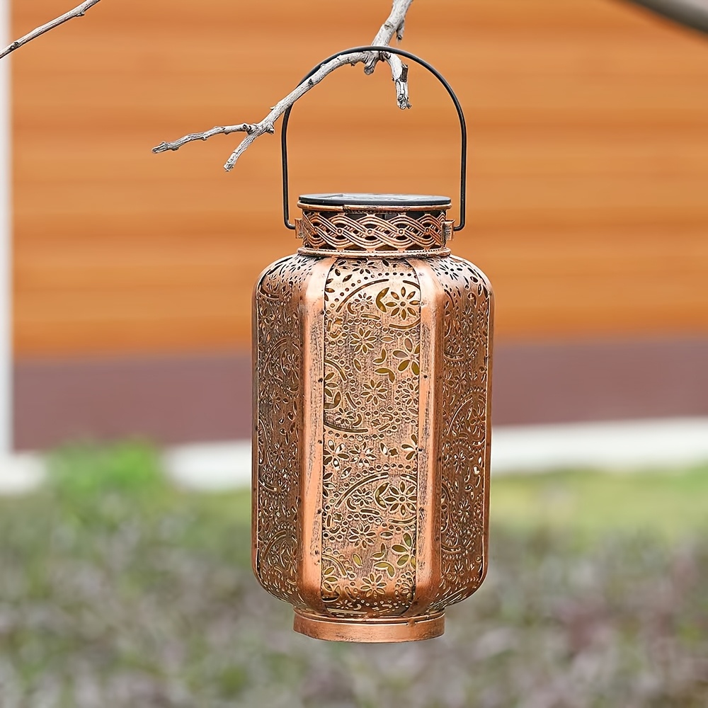 Set Lanterne Solari In Metallo Per Esterni - 3 Misure (80, 60, 40 Cm), Resistenti Alle Intemperie, Per Giardino, Terrazza, Ingresso