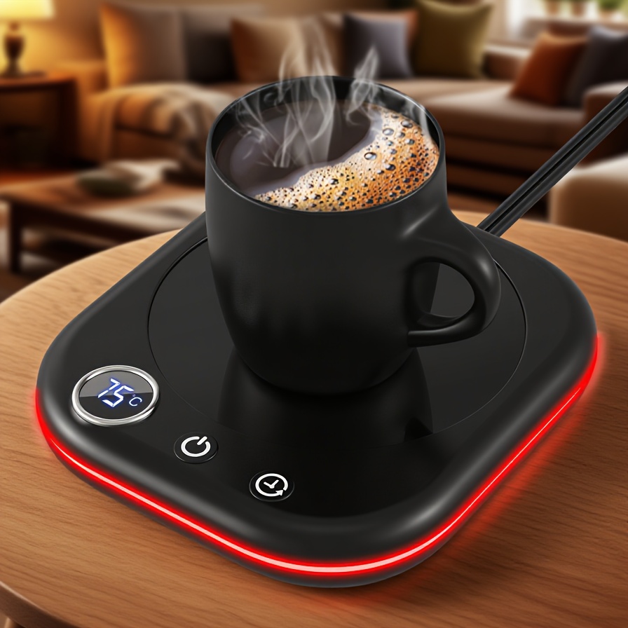 TEMU Coffee Mug , 40 Watt Countertop Coffee Mug With Temperature Display, 4 Hour Auto Shutoff, 3 Temperature Settings And 1-12 Hour Timer, Smart