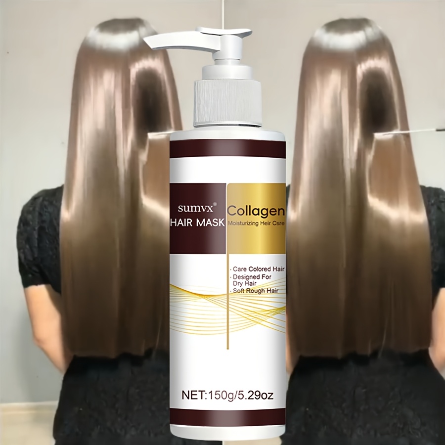 TEMU Collagen Keratin Hair Mask - Deep Conditioning For Dry Hair - Formulated With Argan Oil, Castor Oil And Rosemary Oil To Prevent Split Ends And