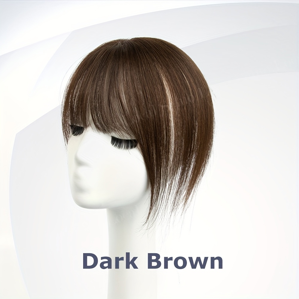 Image of Human Hair Topper 5x9cm Invisible Hairpieces 8-inch/10-inch Thinning Hair With Hair Bangs