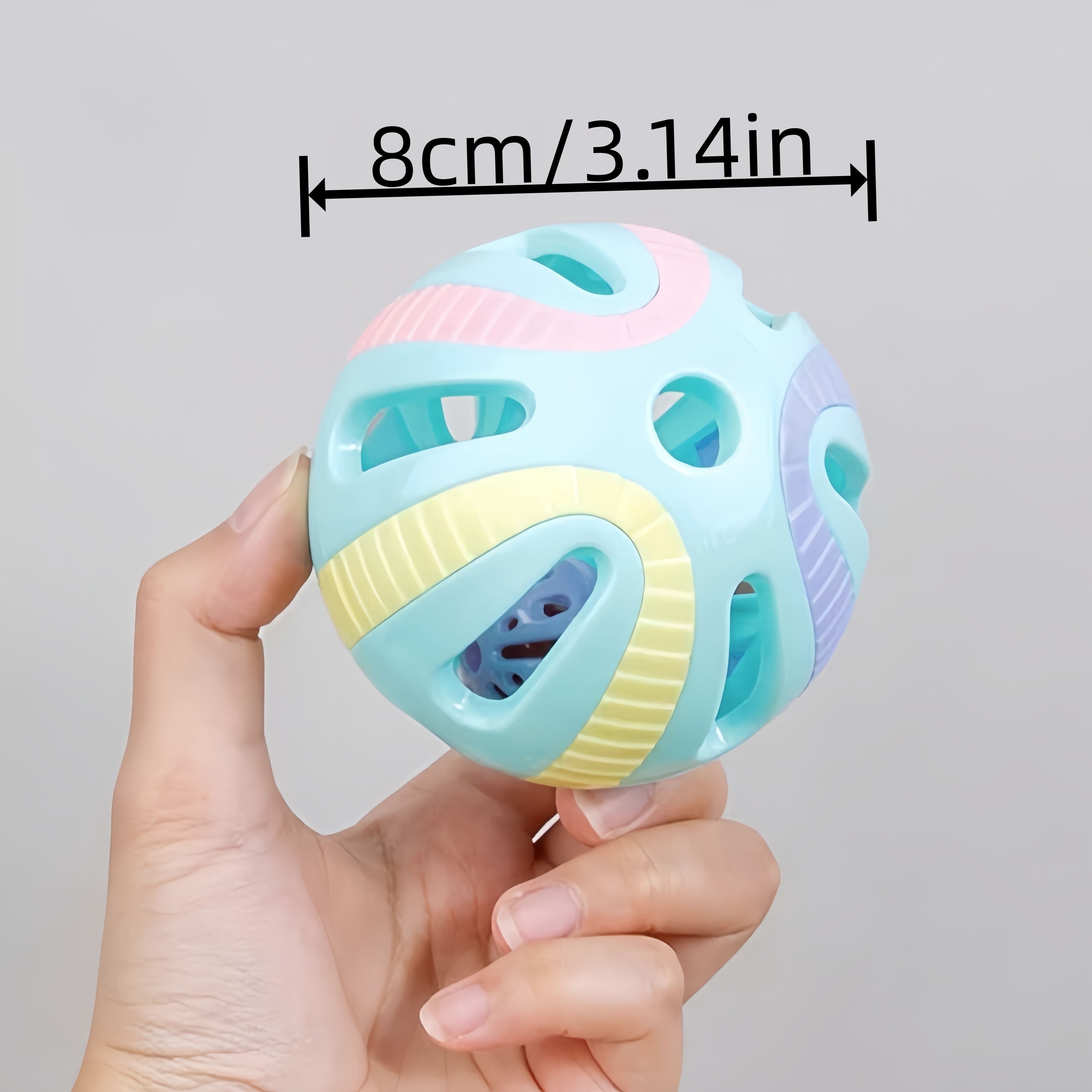 

3.14 Inch Interactive Colorful Bell Ball Cat Toy - Suitable For All Breeds And Sizes - Plastic Material - No Batteries Included