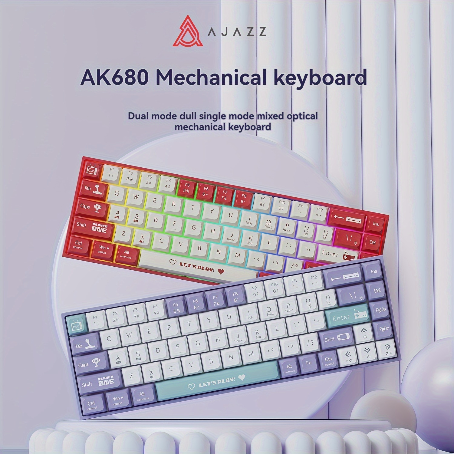Ak820 Three mode Connection Full key Hot swappable - Temu