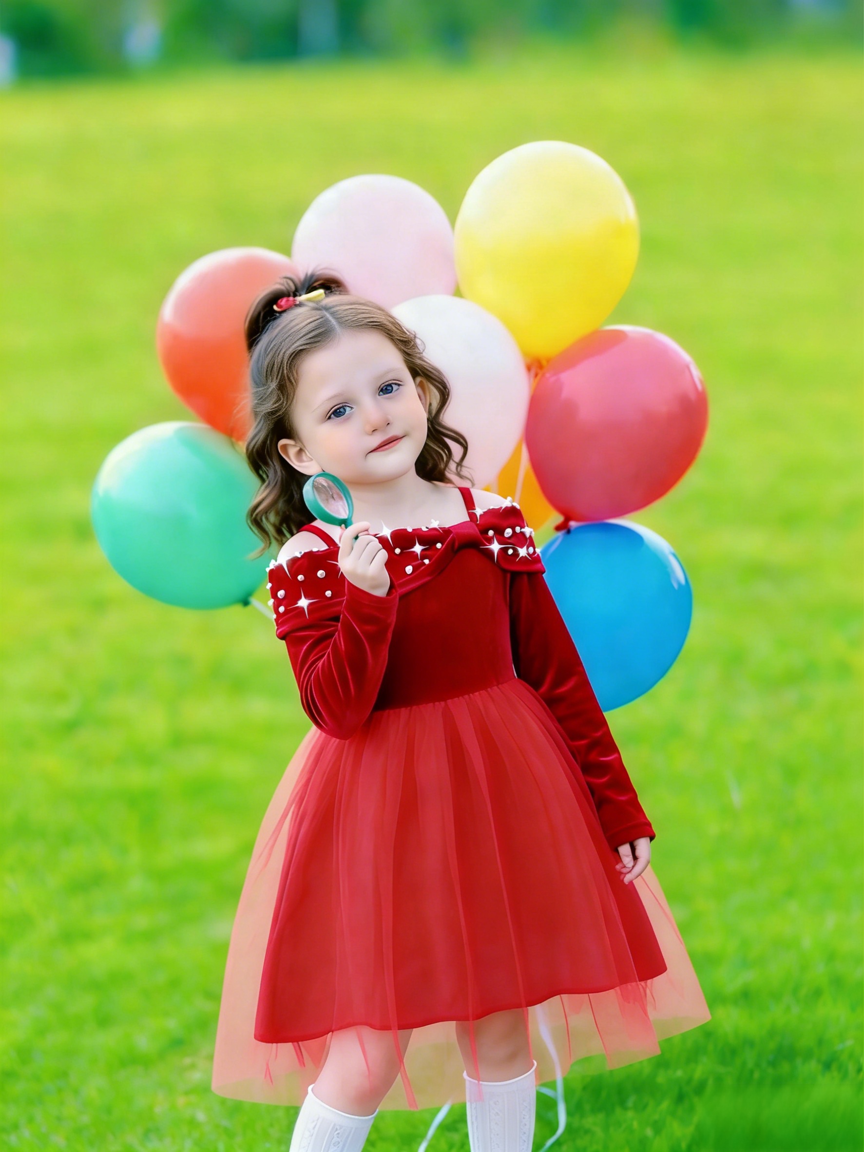 red velvet dress girls a luxurious burgundy dress a high end - Temu Oman