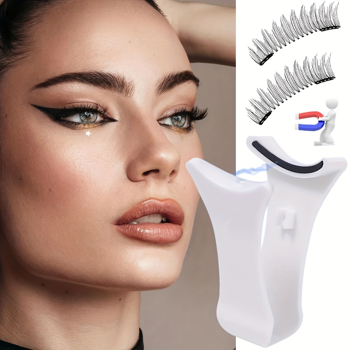 

Portable Quantum Magnetic Eyelash Clip, New Upgraded Model, Magnetic False Lashes Applicator Tool, Easy Grafting Eyelash Assistant