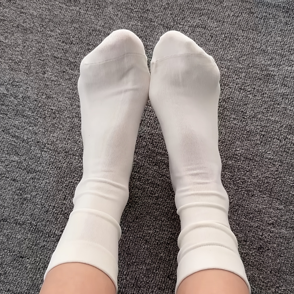 TEMU 4 Pairs Minimalist Soft Mid Calf Socks For Women Spring Summer Autumn Casual Breathable Comfortable Versatile Slouch Socks