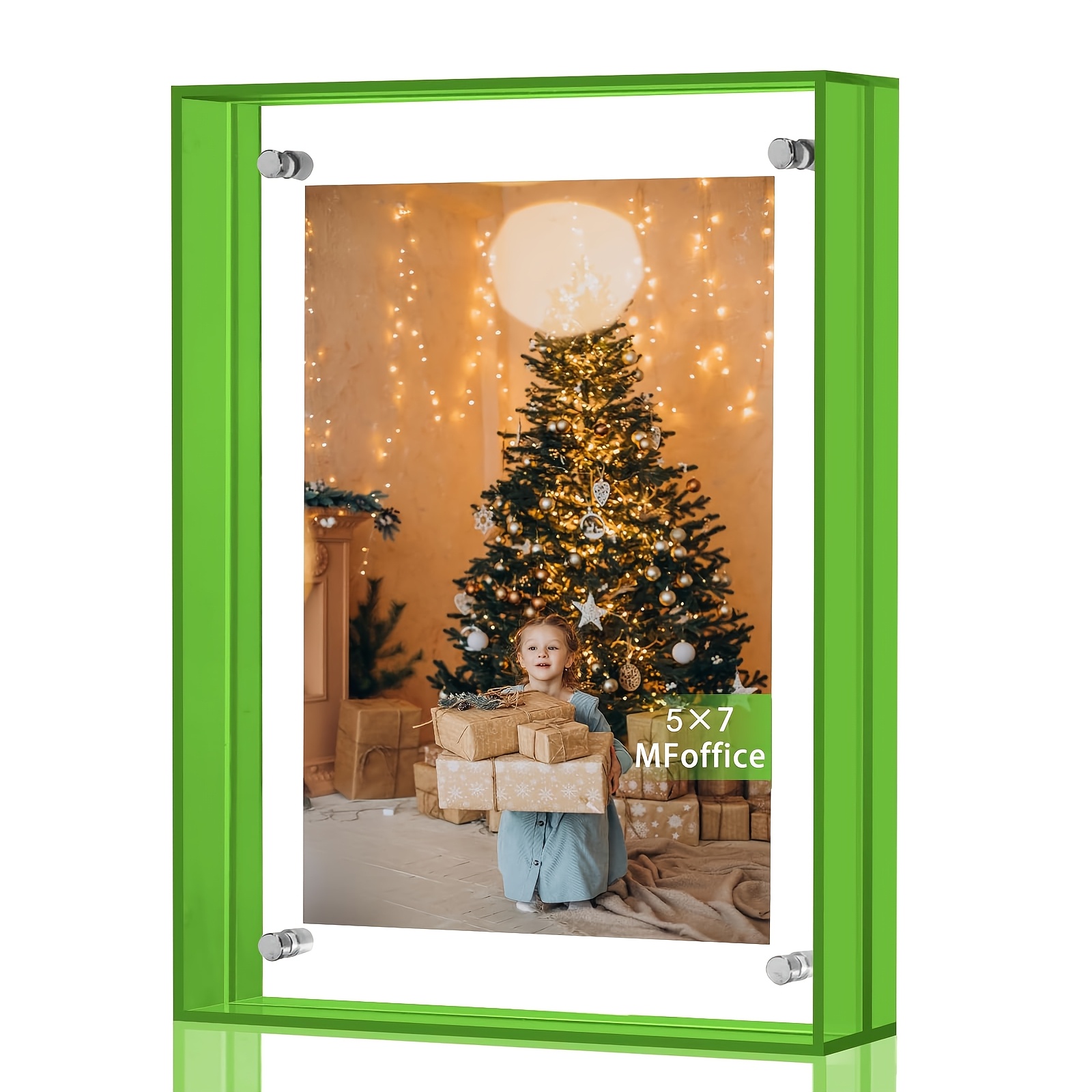 Image of Stunning Color Acrylic Floating Photo Frame, Use As Picture Frame And Acrylic Decorative Tray - Horizontal And Vertical Formats For Tabletop Display