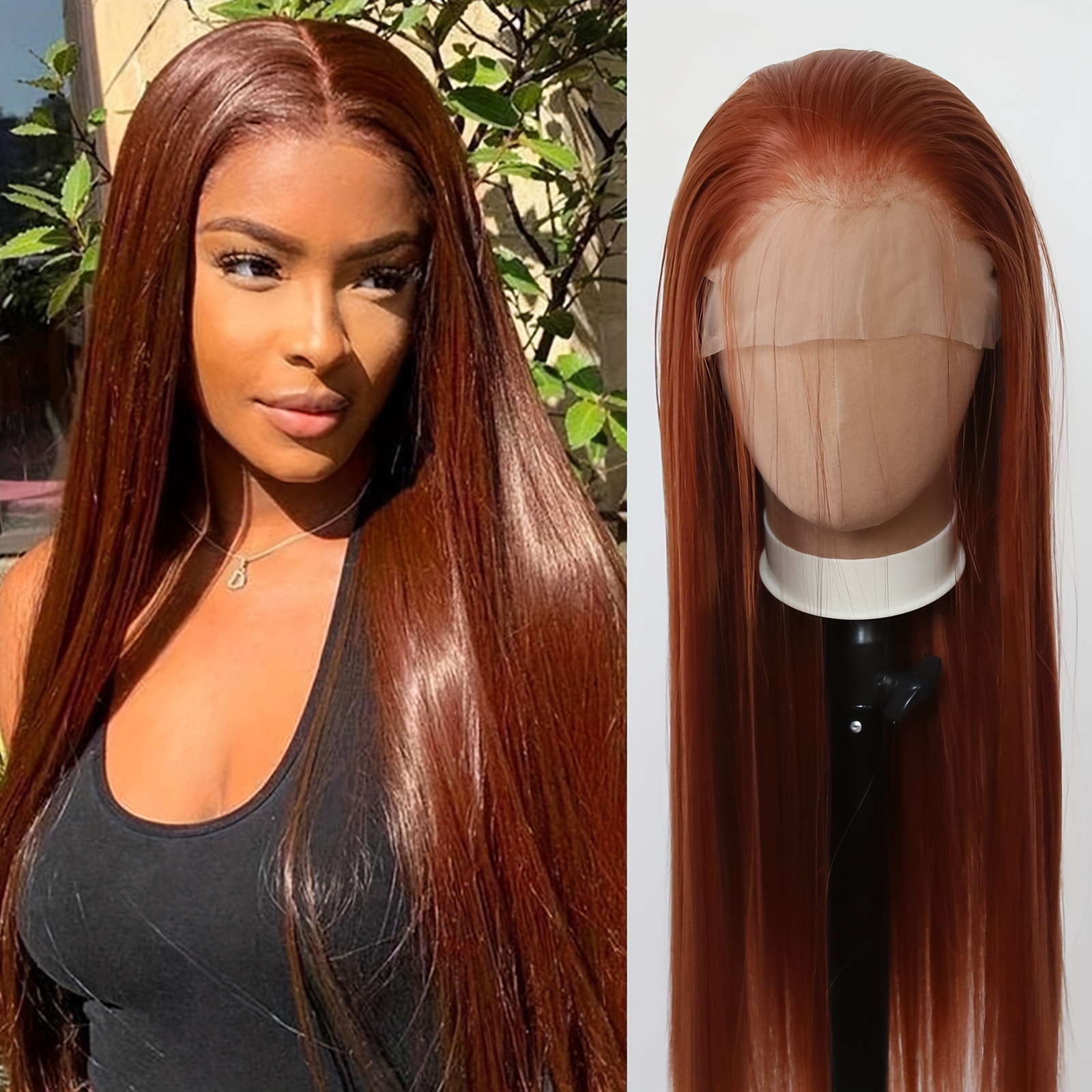 

Unisex-adult Basic Straight Synthetic Lace Front Wig - Fiber, Pre Hairline, Glueless, Heat Resistant, 180% Density, 13x3 Lace Area - Suitable For All, Fashionable Long Wig