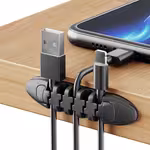 3/5/7-Port Multi-Function Cable Trunking, High-Speed Rail Design Self-Adhesive Cable Clips, USB Cable Fixing Hub, Data Cable Organizer and Storage BracketOpen in new tab.
