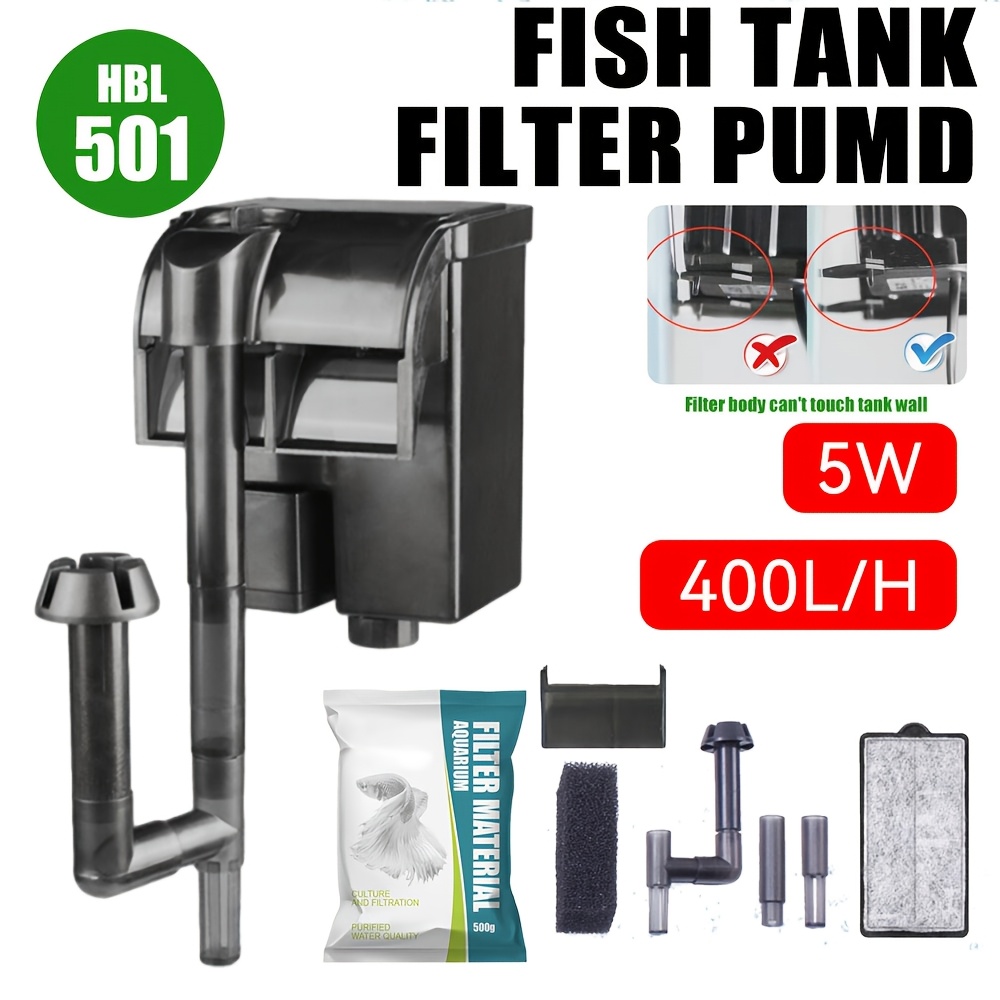 TEMU 300l/h 400l/h /h With 2w/5w/8w Options Fish Tank Hang On Filter Pump - Suitable For Aquariums, Fish Tanks, - Install, No Electronics/board, For