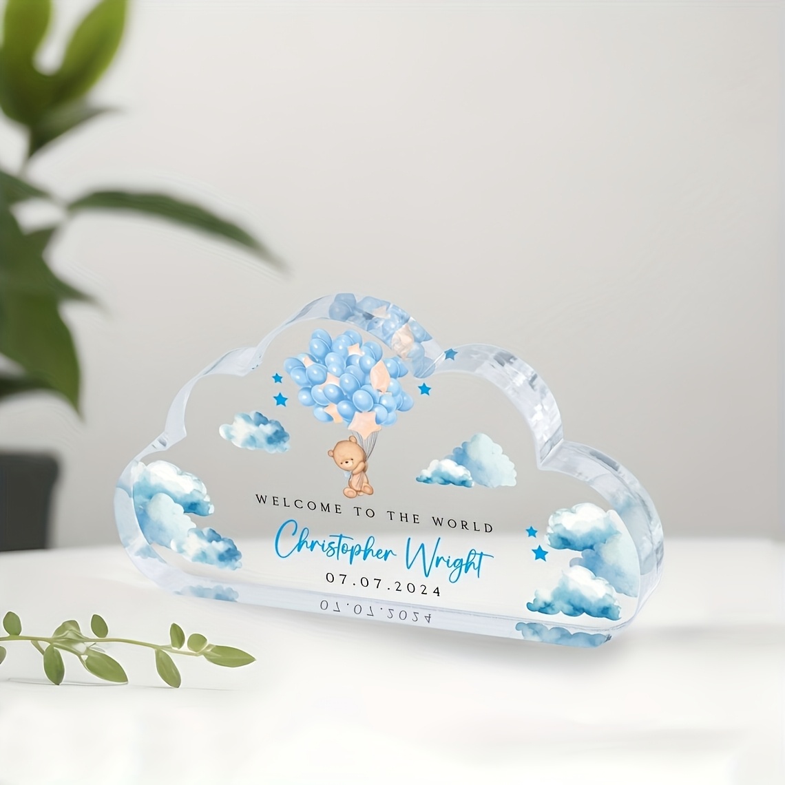 E-shop Personalisiertes Kinder-Souvenir - Vertikaler Acryl-Fotorahmen, Geeignet für Kinderzimmer und Jahr des Kleinkindes