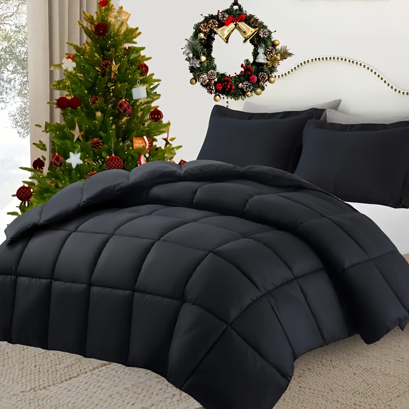 1pc Bedding Comforter Duvet Insert - Quilted Comforter Featuring Corner Tabs - Box Stitched Down Alternative Comforter
