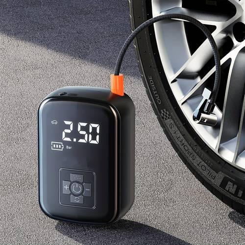 150w portable car tire inflator with led light usb safe air compressor for cars motorcycles balls for drivers cyclists suitable for roadside emergencies outdoor activities great gift for car enthusiasts without battery