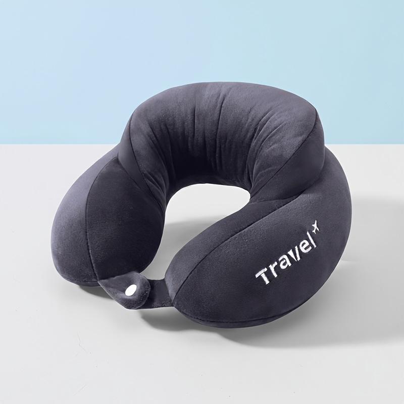 Image of X 11.42 X 3.94in, 220g, 1pc U-shaped Neck Pillow, Travel Pillow, Portable Car U-shaped Pillow, Head And Neck Support Pillow, Airplane U-shaped Pillow, Essential For Sleeping In Cars