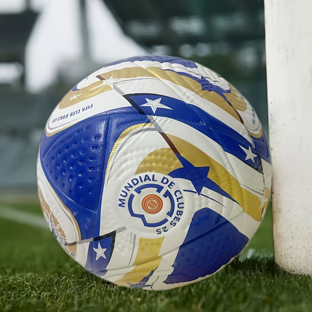 high-quality durable size 5 soccer ball - seamless heat technology, elastic non-slip, waterproof wear-resistant golden pu material, suitable for and entertainment, perfect birthday gift, christmas present Product details 0