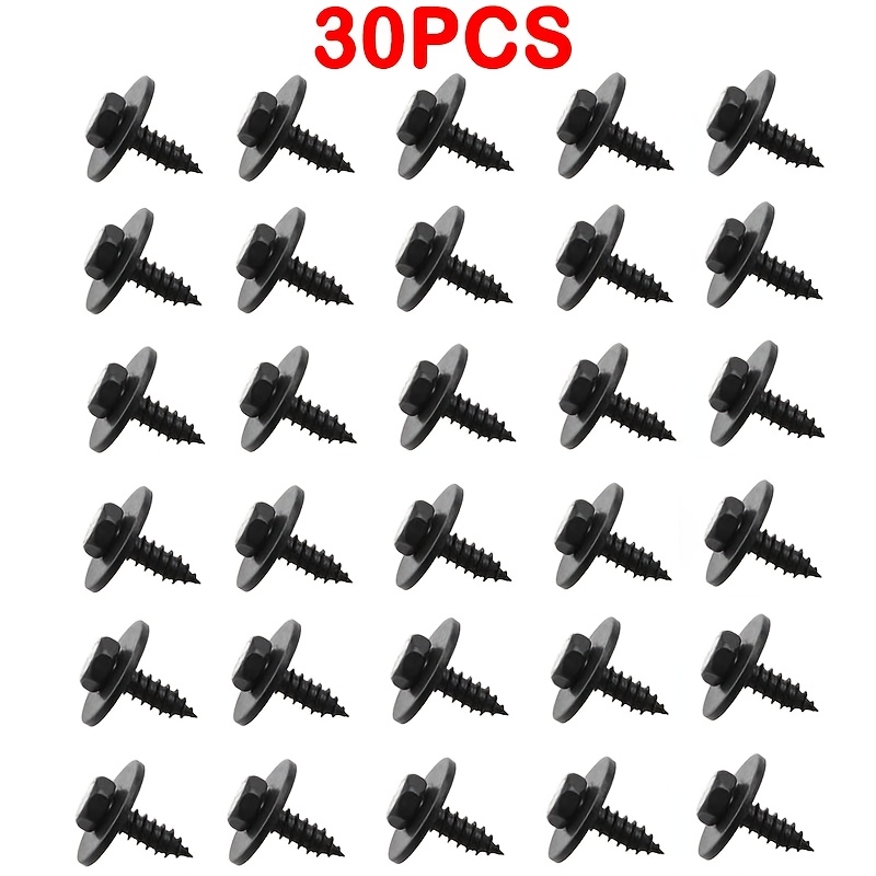 10/20/30pcs Engine Guard Plate Screw For Self-tapping Screw Engine Shield Bumper Metal Nut Screw Washers Clip