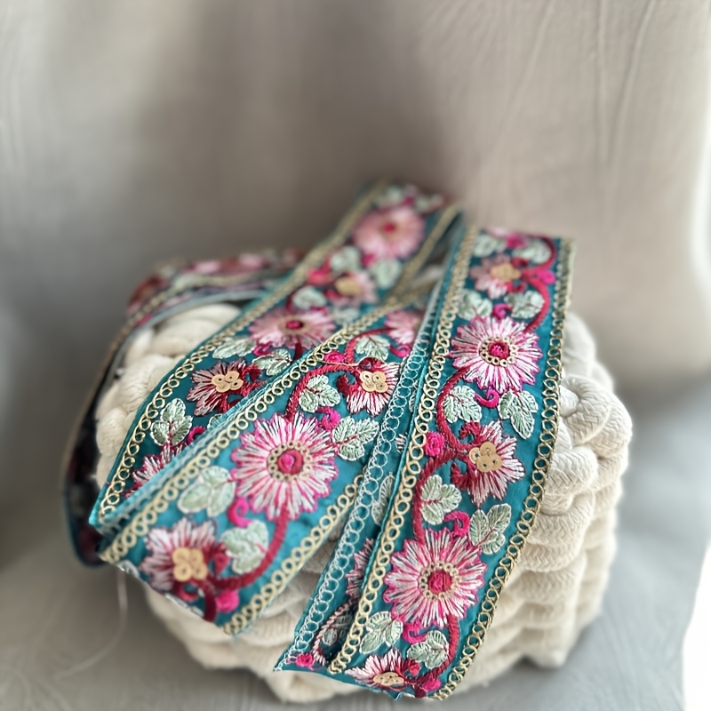 E-shop / Breite 4,5CM Multicolor Stickerei Spitze Hanfu Accessoire Ethnische Stil Computer Stickerei Pailletten Kleidung Kragen Tasche Zusätze