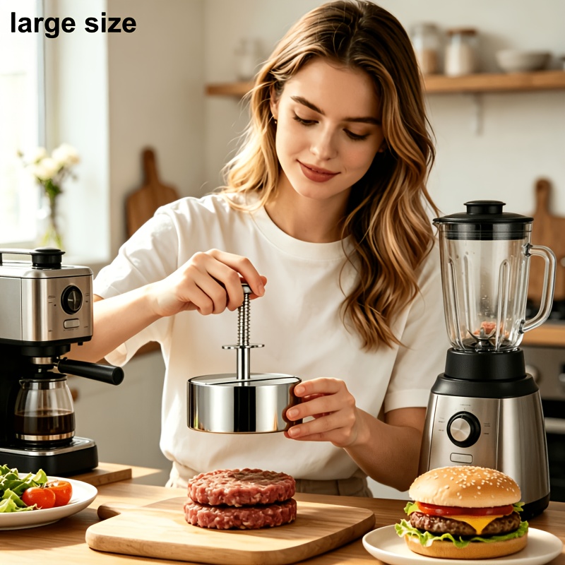 TEMU Commercial Meat Patty Making Machine, Made Of All Metal Material, Sturdy And Durable, Suitable For Beef Patties, Chicken Patties,