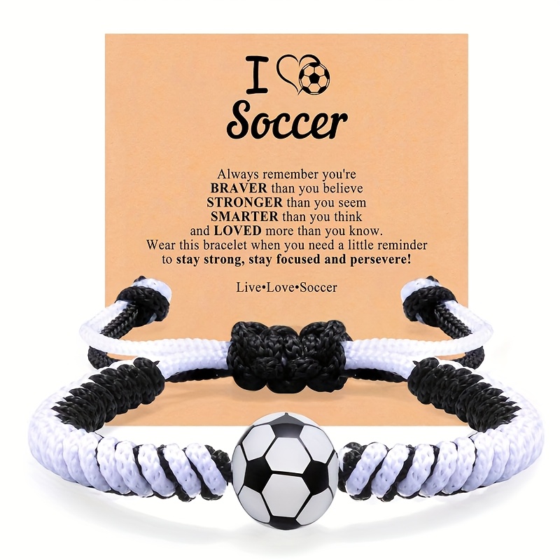 Game Football, Baseball And Basketball Bracelets Make And Enthusiastic Gifts. An Adjustable, Hand-woven Bracelet That Makes A Great Sports Enthusiast Team Jewelry Gift For Your Son And