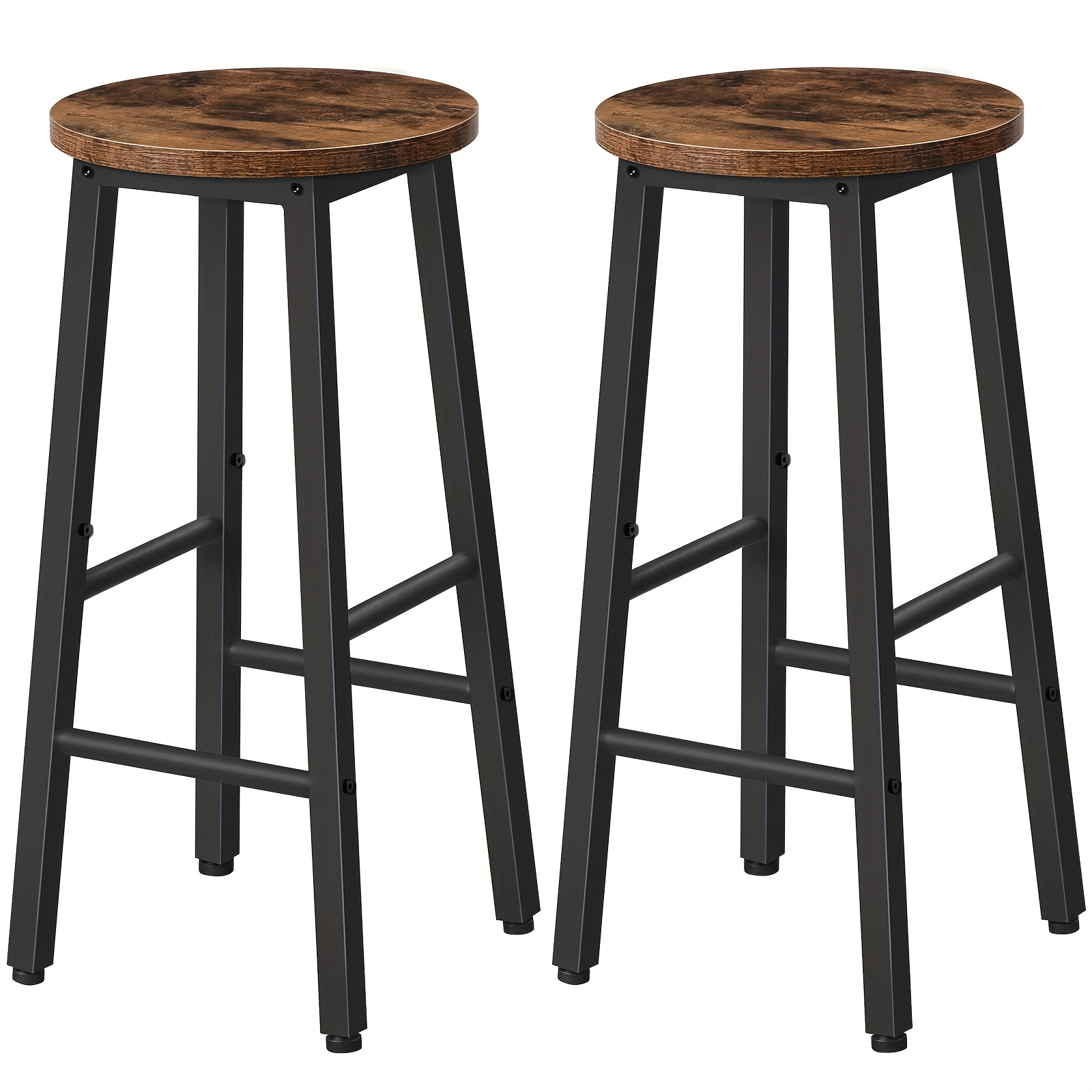 Image of Two-piece Set Dining Chair With Pedals, Round Design, Stable Golden Metal Frame And Footrest - Suitable For Kitchens, Bars Or Restaurants -