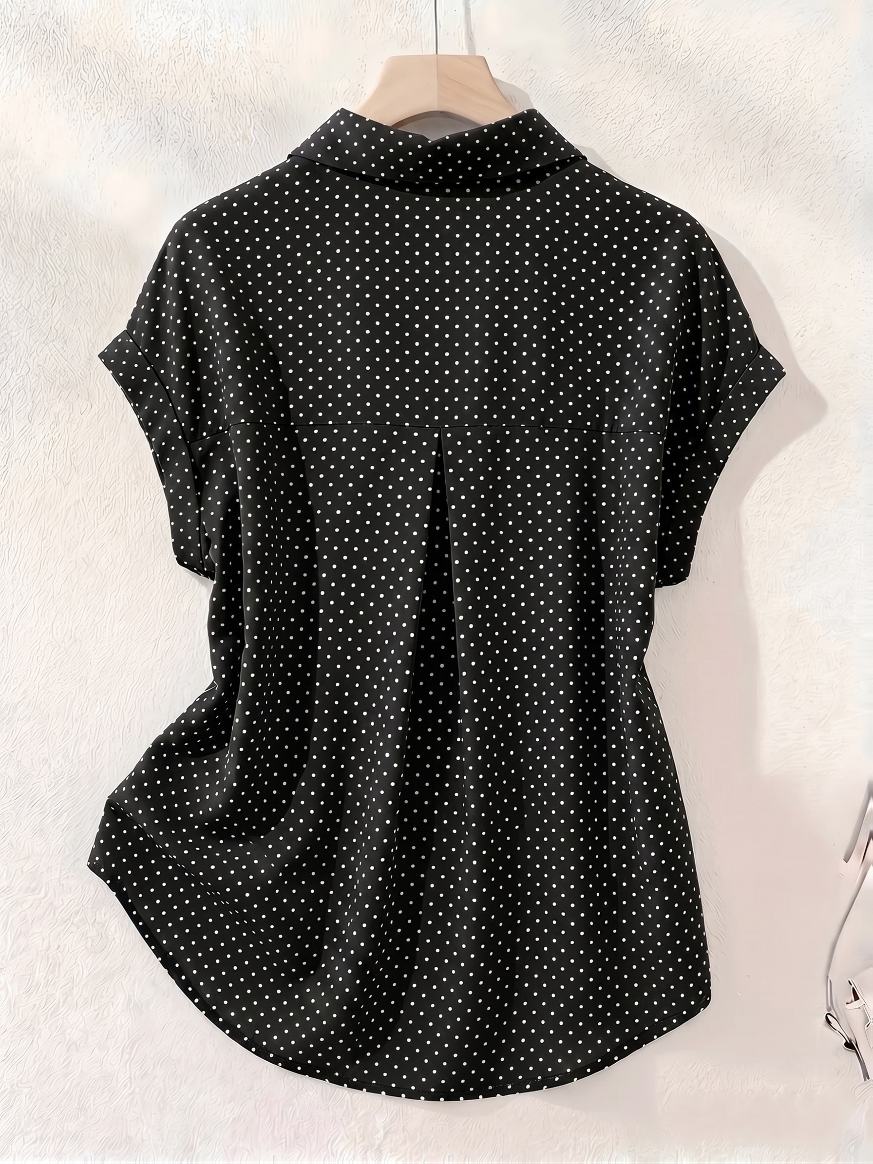 summer polka dot single breasted short sleeve shirt