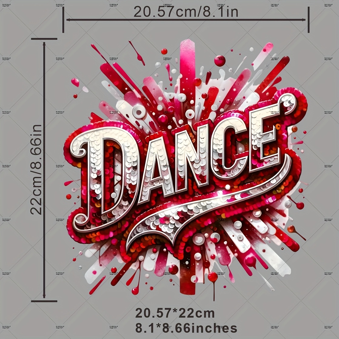 Image of 1pc/2pcs/3pcs Sequin Dance Sports Patches Pattern Iron On Transfer Stickers For T-shirts Sweatshirts Jeans Bag Clothing Additions Masks Jeans And Backpacks Hats Pillows - Washable And Long-lasting