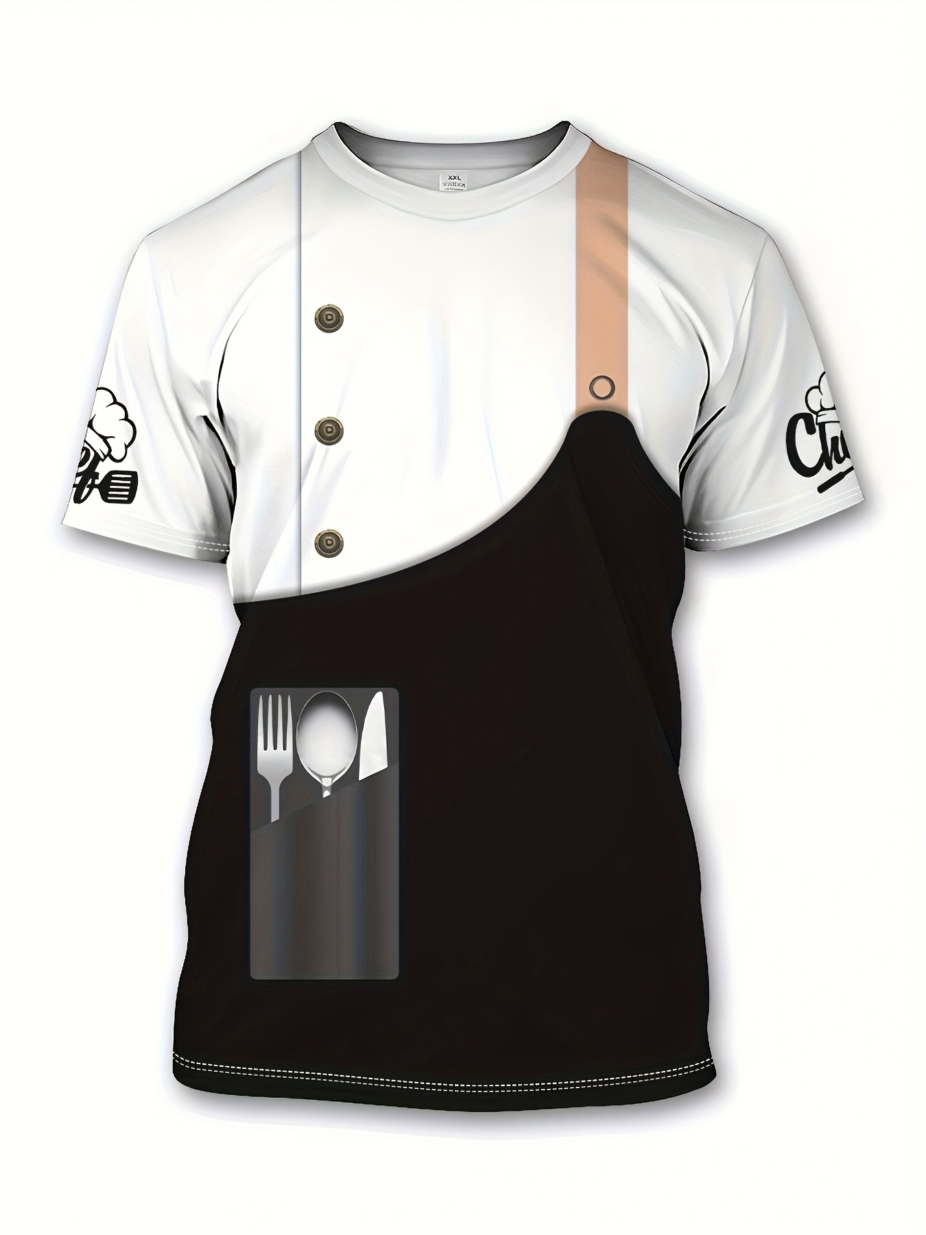 womens elegant color block chef t shirt white black   with pocket pockets short sleeve round neck cooking enthusiast   washable casual culinary apparel chef accessories chef themed clothing   durable fabric