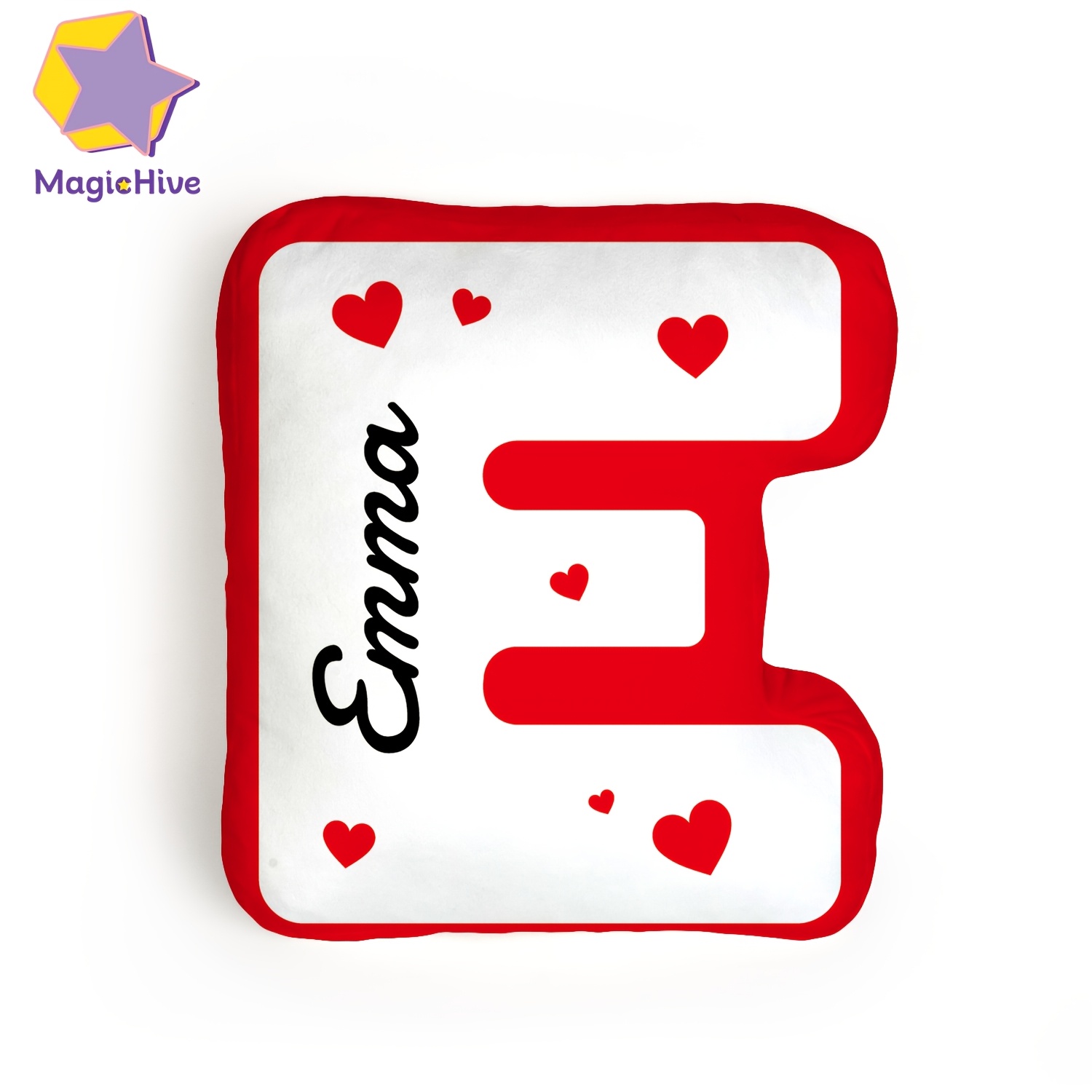 TEMU Large Letter Cushion, For Couples - With Insert - Personalizable With Your Names - Romantic - Cozy Decorative Piece For Sofa & Bed - Ideal