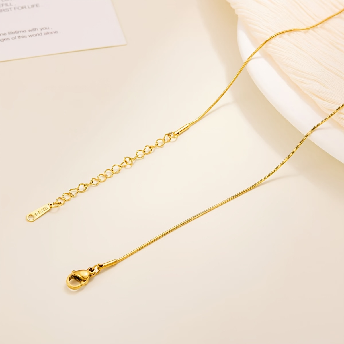 TEMU 10pcs Stainless Steel Adjustable Snake Bone Chain, Women's High-end Light Luxury, Fashionable And Popular Jewelry Gift Party