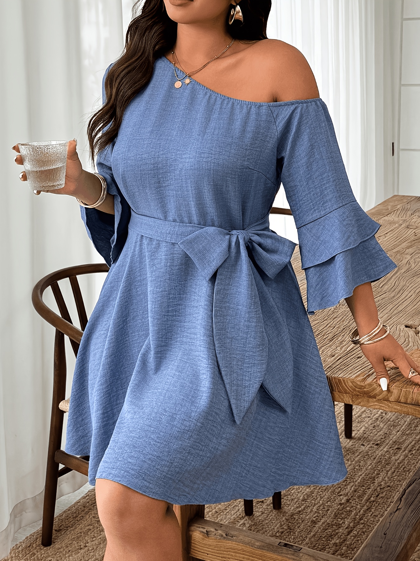 ladies flared dresses flare sold on Temu United States The flowy skirt accentuates your figure Women's Fit & Flare Dresses