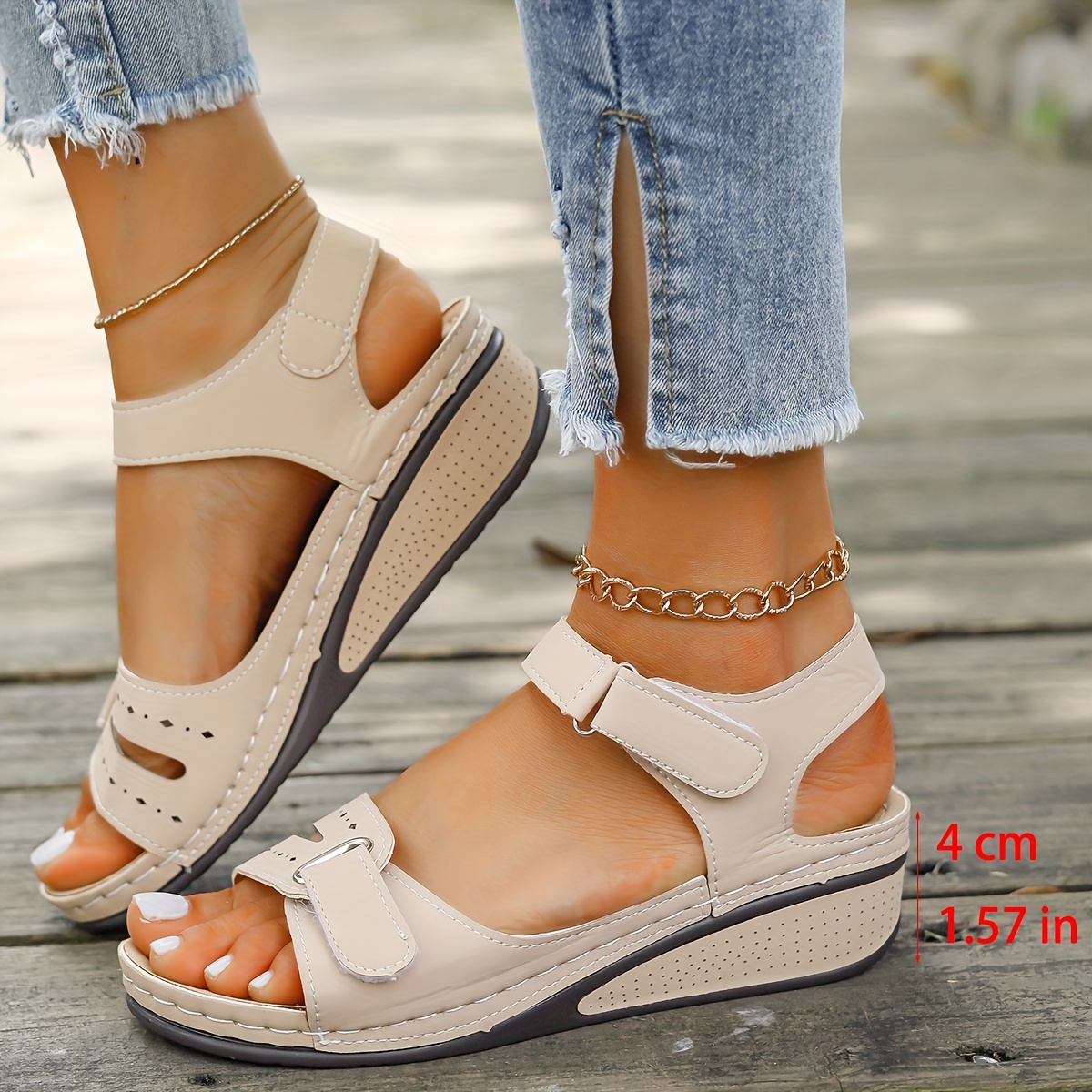 comfort sandals women s solid color soft sole platform ankle 1