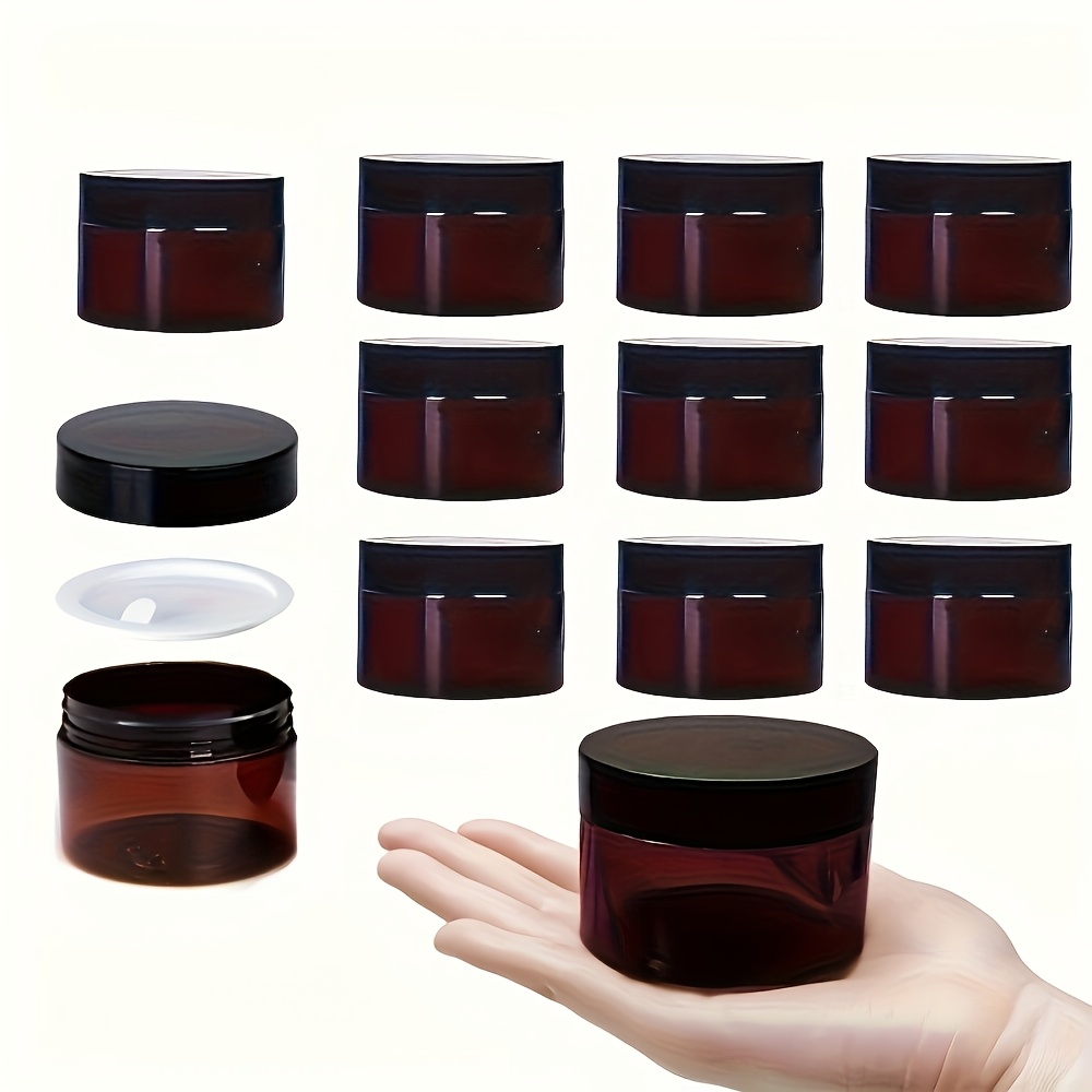 

Ateori Amber Cosmetic Container Set - Fragrance-free, Light-resistant Round Jars For Creams, Eye Creams & Beauty Products